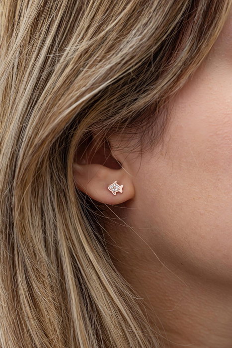Heliophilia Silver Pendientes de Plata de Ley 925 con Baño de Oro Rosa y Circón